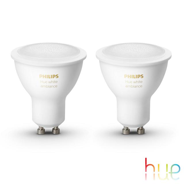 PHILIPS Hue White Ambiance LED GU10, 5.5 Watt, double pack