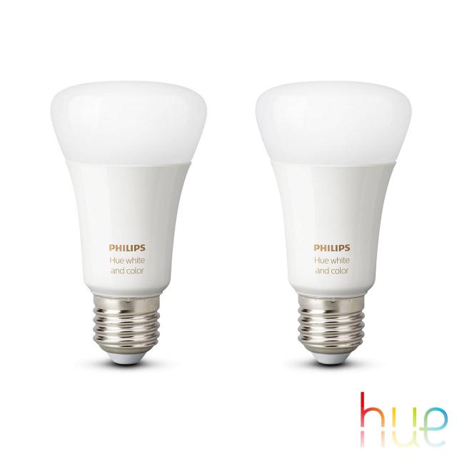 PHILIPS Hue White and Color Ambiance LED E27, 9,5 watts, pack double
