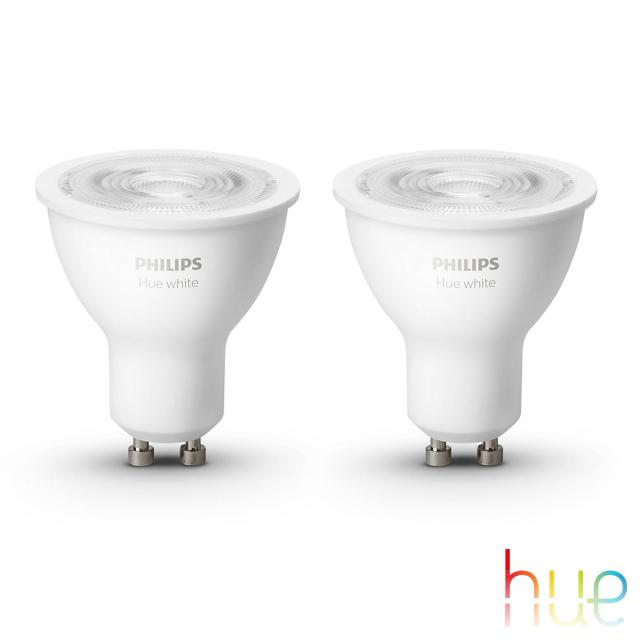 PHILIPS Hue White LED GU10, 5,2 watts, pack double