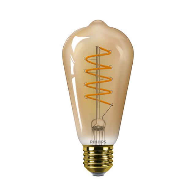 Philips LED Vintage, E27 gold dimmable long