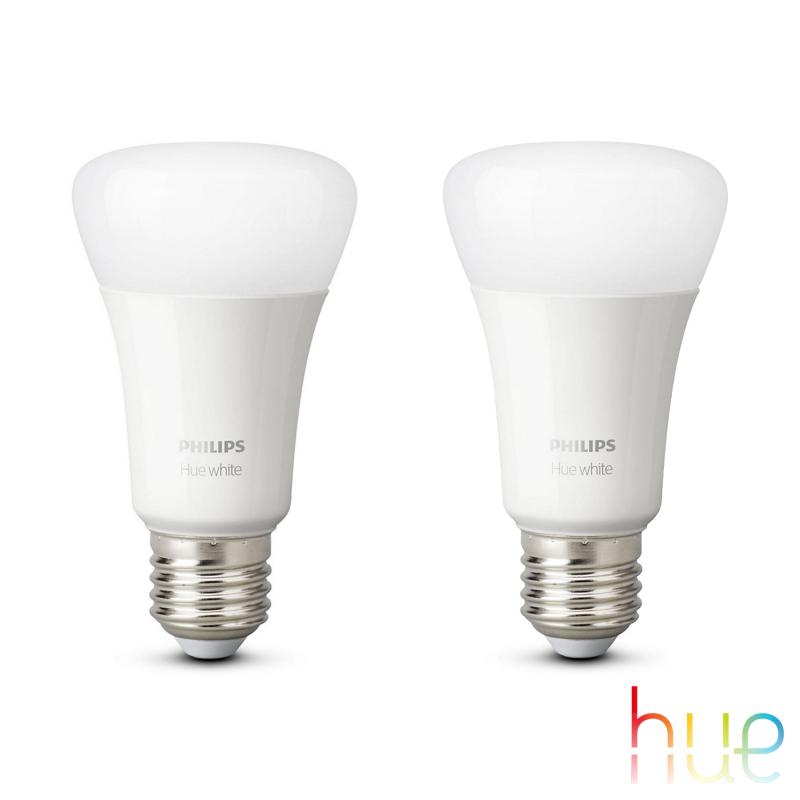 PHILIPS Hue White LED E27, 9,5 watts, pack double, 8719514319028