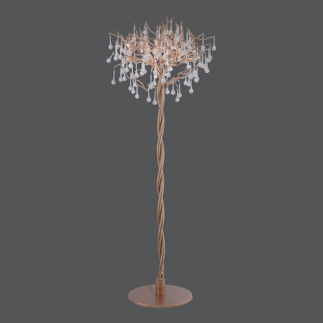 Lampada Da Terra A Treppiede In Legno E Ottone Antico - Altezza 152cm - Perfetta Per L'Armonia Del Soggiorno - 6