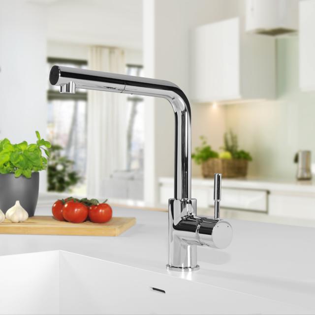 PREMIUM 100 single lever kitchen mixer with pull-out spout, low pressure