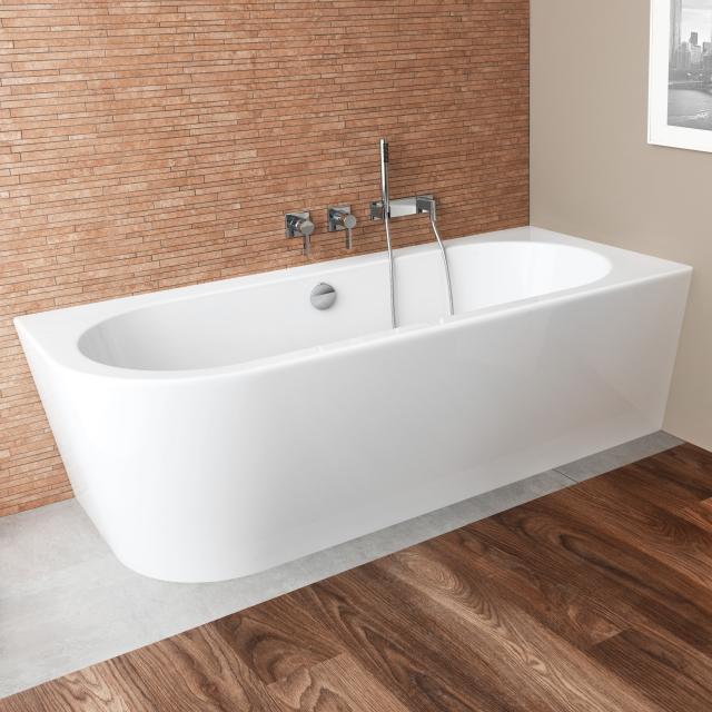 PREMIUM 200 corner bath, with panelling with integrated water inlet