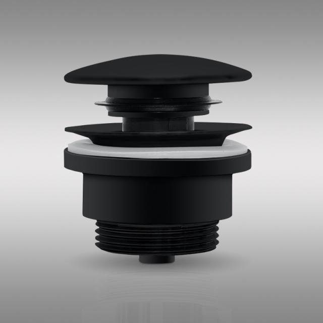 preotec Universal waste valve matt black, with accumulation function