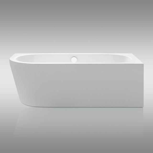 Repabad Livorno corner bath with panelling white, with filling function via overflow