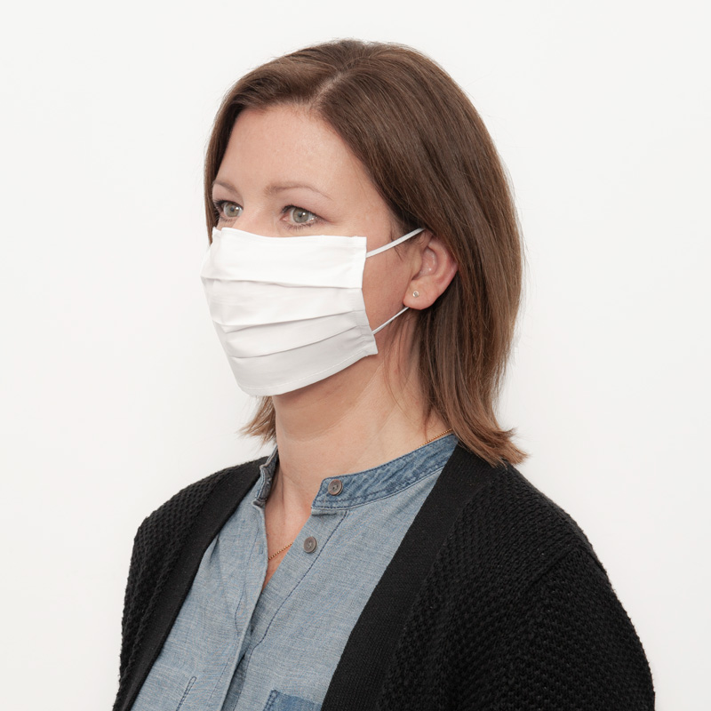 PREMIUM Masque de protection respiratoire en tissu, avec barrette nasale, 2 couches, réutilisable, 4