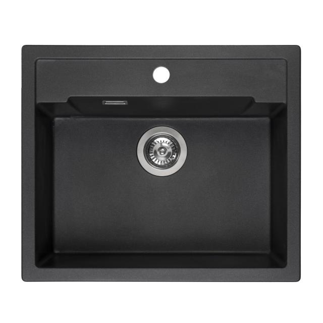 Reginox Amsterdam 54 kitchen sink with tap hole metallic black