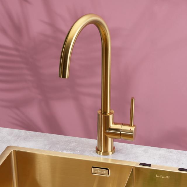 Reginox Cano single-lever kitchen mixer tap gold