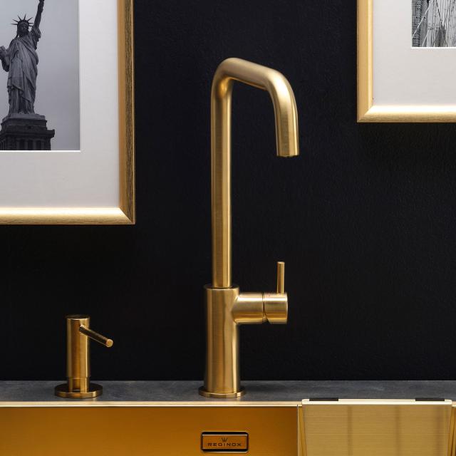 Reginox Leon single-lever kitchen mixer tap gold