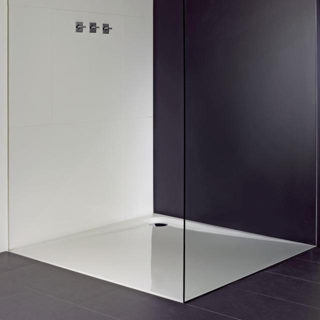 Repabad Como square/rectangular shower tray white, with RepaGrip