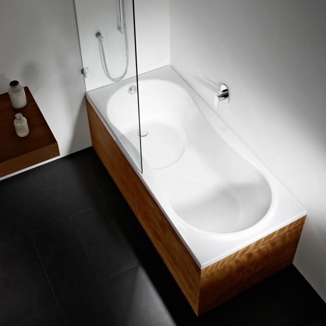 Repabad Dublin bath with shower zone, built-in white, with RepaGrip
