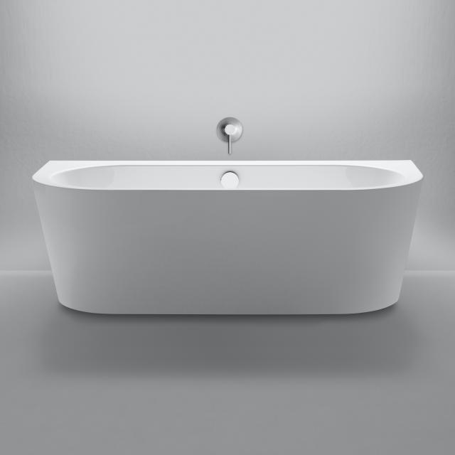 Repabad Livorno back-to-wall bath with panelling white, with filling function via overflow
