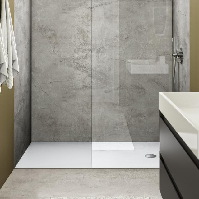 Repabad Oslo square/rectangular shower tray arctic white, with StepCare