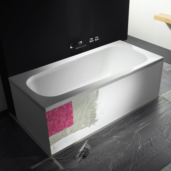 Repabad Tika bath support for compact bath with shelf surface