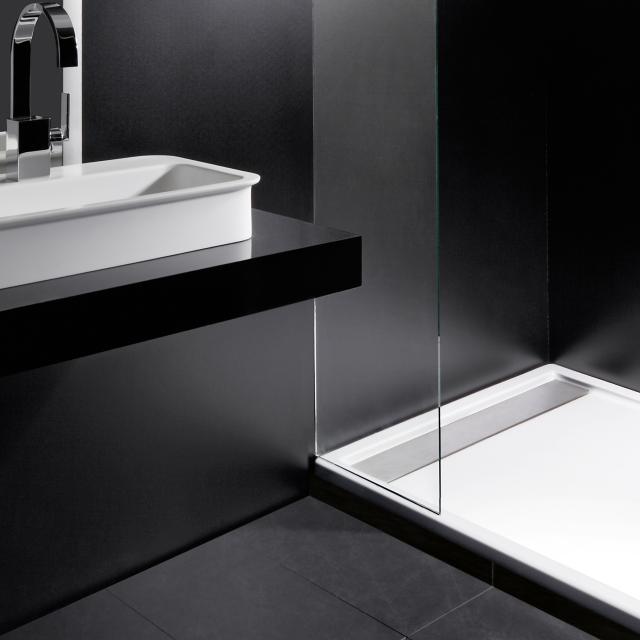 Repabad Zermatt square/rectangular shower tray white, with RepaGrip