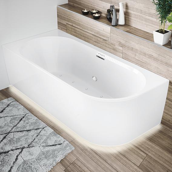 Riho Desire Corner whirlbath with panelling and LED lighting white, with filling function