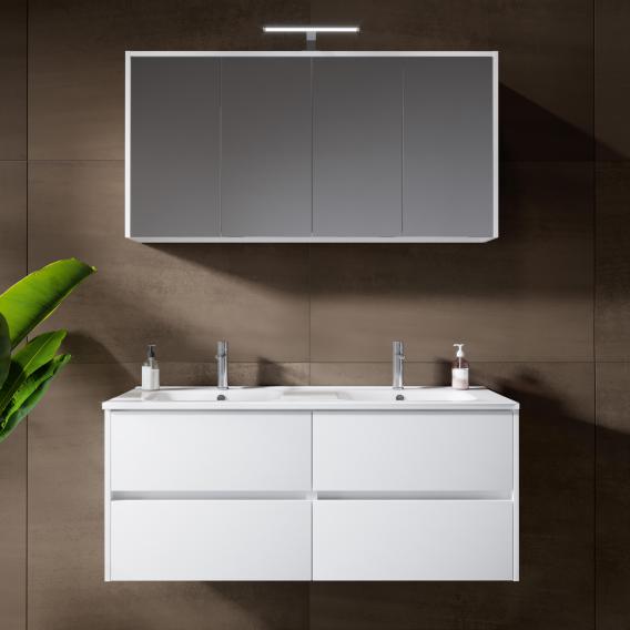 Riho Porto Square Double Washbasin With, Double White Vanity Unit