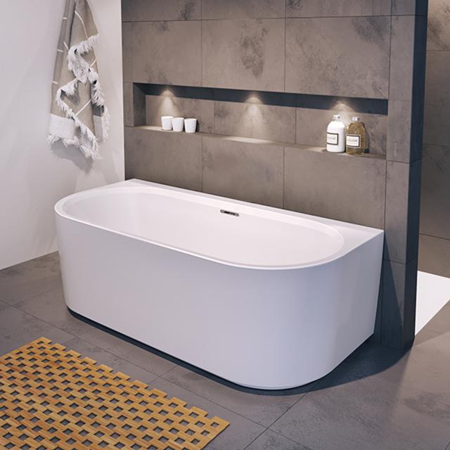 Riho Desire back-to-wall bath with panelling white, with filling function