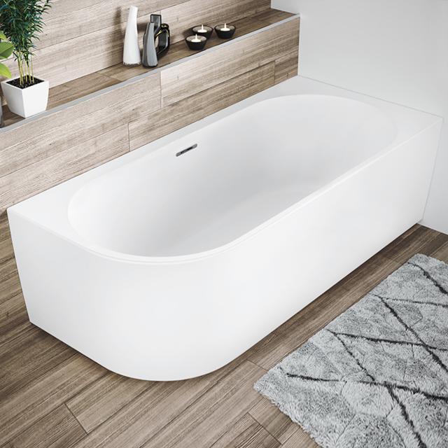 Riho Desire corner bath with panelling matt white, with filling function