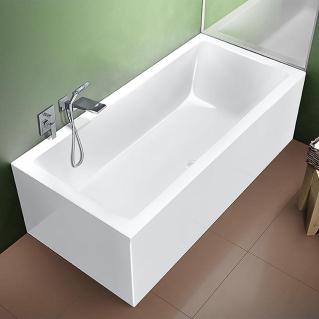 Riho Rethink Cubic rectangular bath with panelling white, without filling function