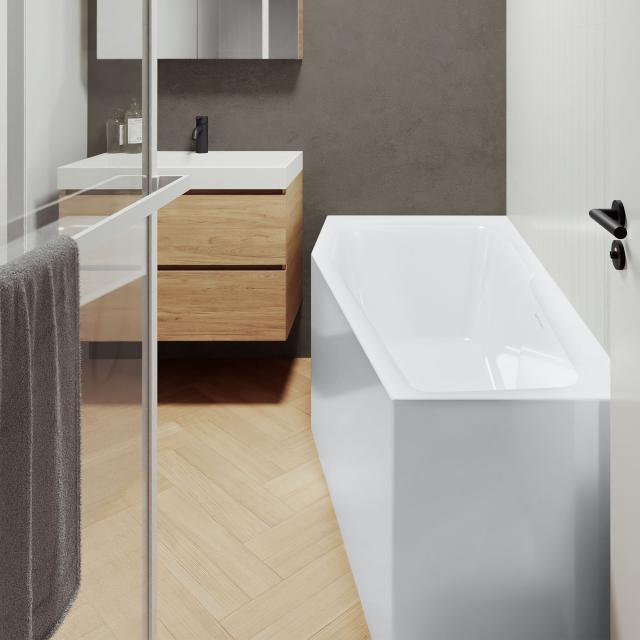 Riho Rethink Space compact bath with panelling white, with filling function
