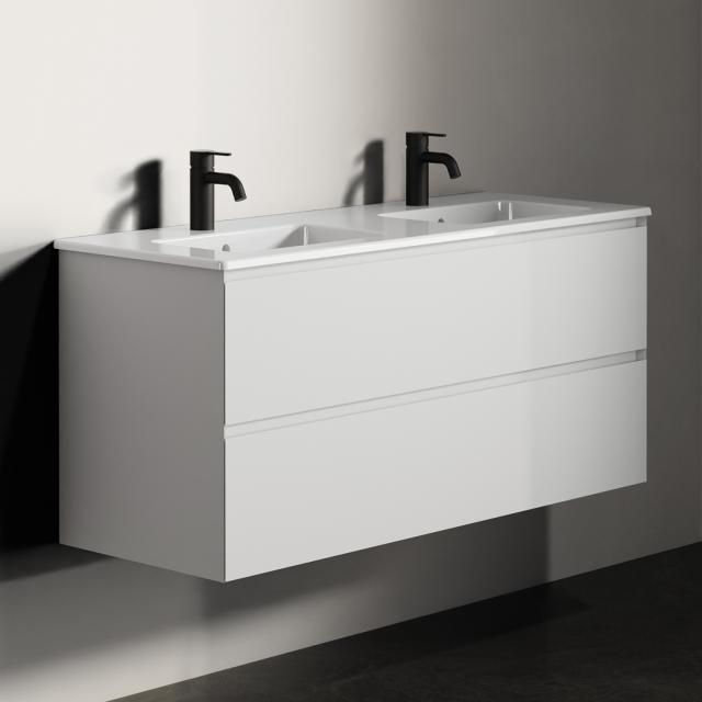 Riho Spring Glow double washbasin with vanity unit with 2 pull-out compartments front matt white / corpus matt white