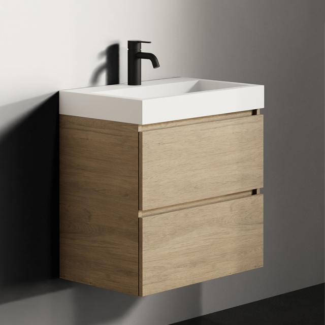 Riho Spring Vow washbasin with vanity unit with 2 pull-out compartments just oak