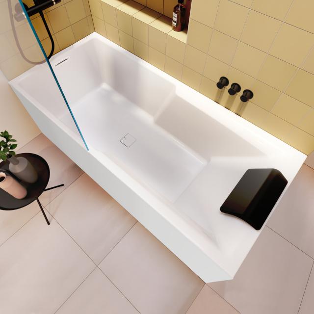 Riho Still Shower rectangular bath with shower zone and panelling with filling function