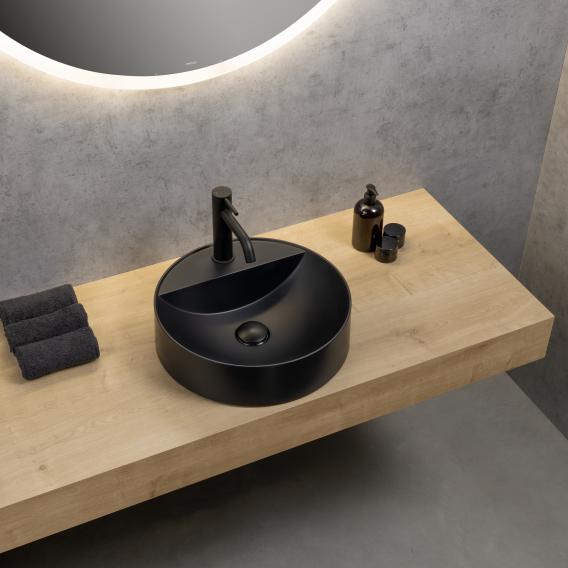 rivea Kanya countertop washbasin Ø 40 H: 12.2 cm, with easy-care surface matt black