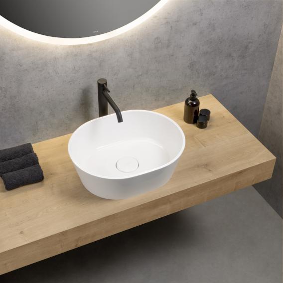 rivea Maila countertop washbasin W: 47 H: 16.6 D: 38 cm, with easy-care surface white