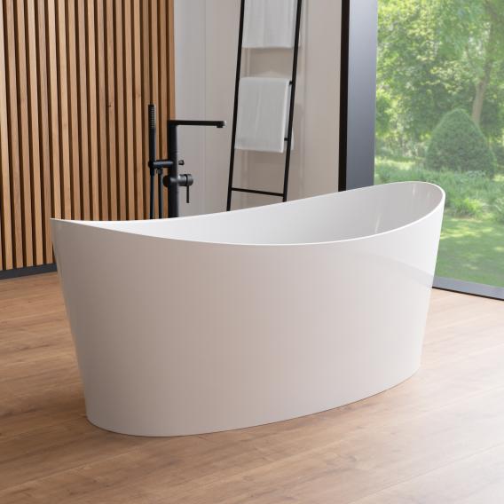 rivea Maila freestanding bath L: 160 W: 71 H: 61.9 cm, with easy-care surface white