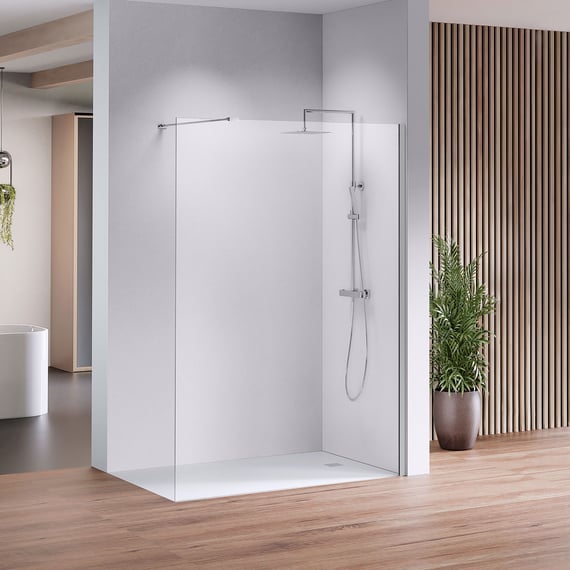 Porte de douche pivotante en verre clair securit 6 mm accessoires
