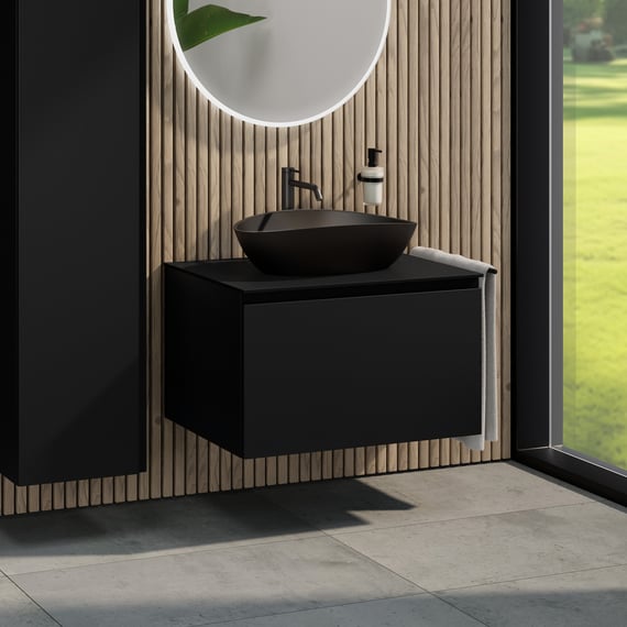 Carrelage Sol & Mur INFINITY BLACK RECT 60X60 cm - Noir Mat