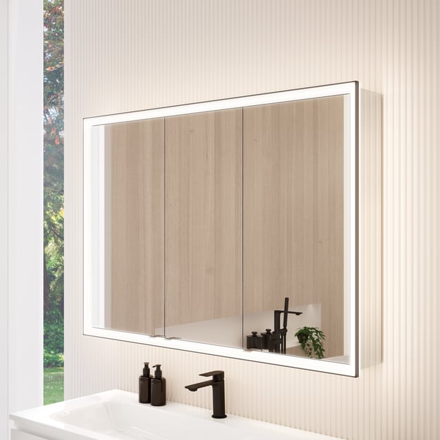 Specchio Armadietto Rettangolare con Cornice in Metallo e Ripiani Regolabili per Bagno, Camera e Soggiorno | Leroy Merlin