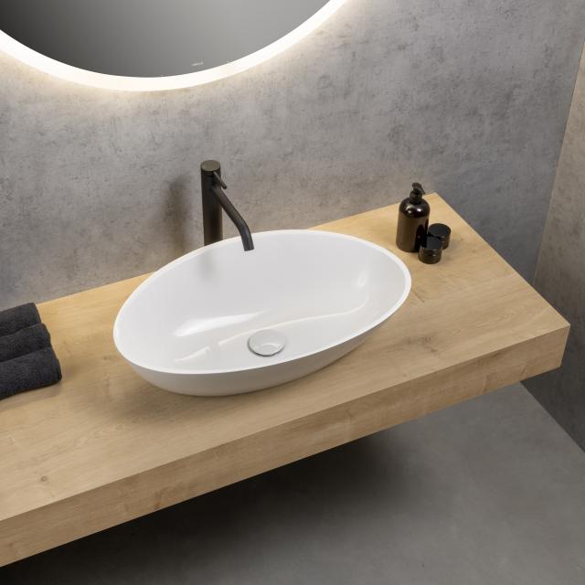 rivea Bahri countertop washbasin W: 60 H: 16.1 D: 36 cm, with easy-care surface white
