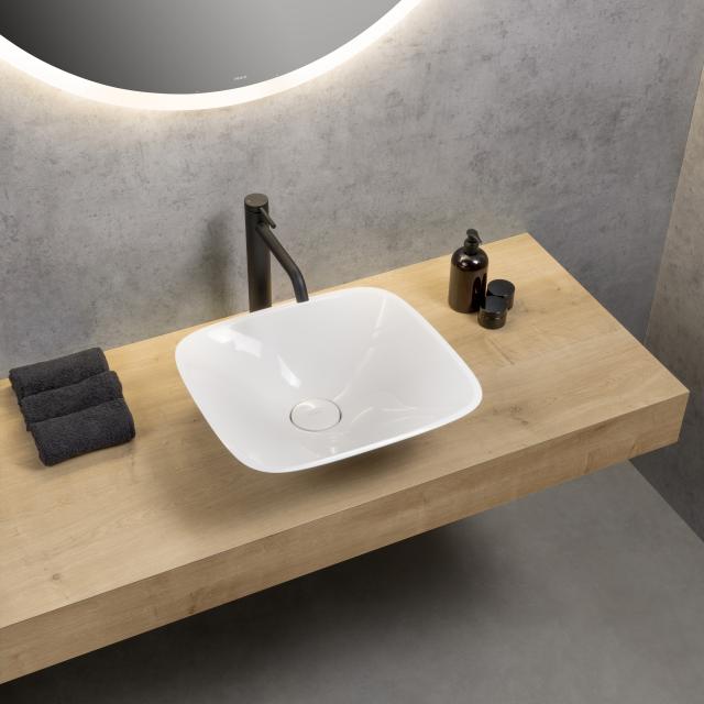 rivea Izumi countertop washbasin W: 42 H: 16.9 D: 40 cm, with easy-care surface white