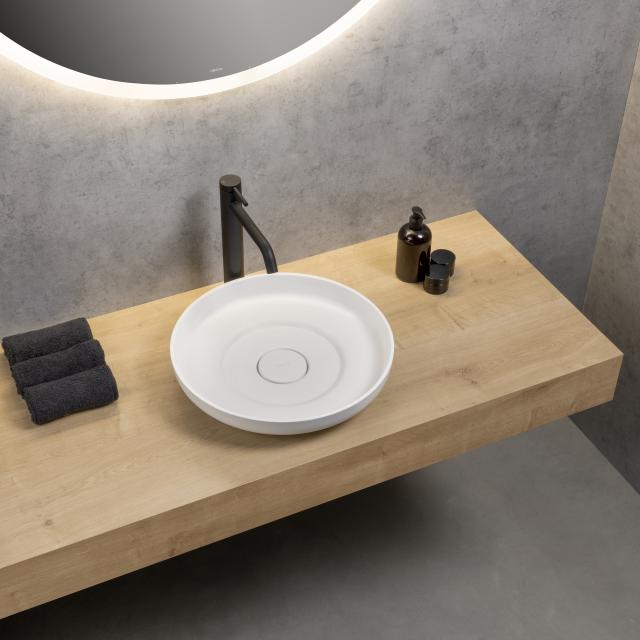 rivea Kanya countertop washbasin Ø 40 H: 10.1 cm, with easy-care surface matt white