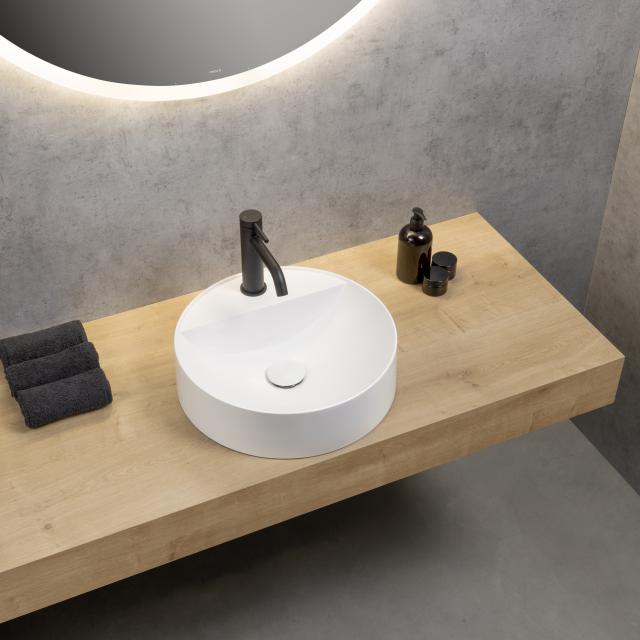 rivea Kanya countertop washbasin Ø 40 H: 12.2 cm, with easy-care surface matt white