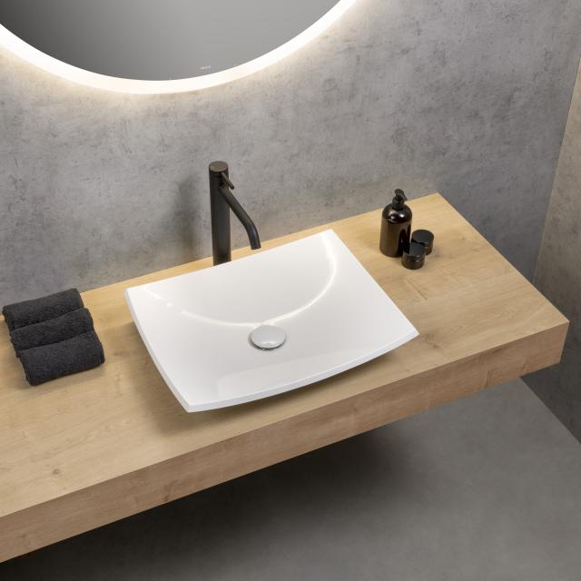 rivea Kanya countertop washbasin W: 50 H: 9.2 D: 40 cm, with easy-care surface white