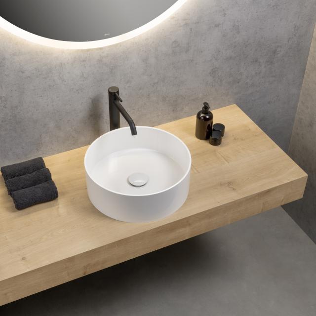 rivea Maila countertop washbasin Ø 38 H: 13.2 cm, with easy-care surface white