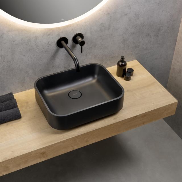 rivea Maila countertop washbasin W: 50 H: 15.9 D: 40 cm, with easy-care surface matt black