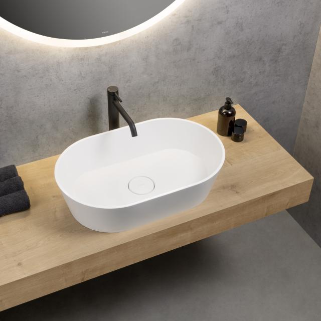 rivea Maila countertop washbasin W: 60 H: 16.6 D: 38 cm, with easy-care surface matt white