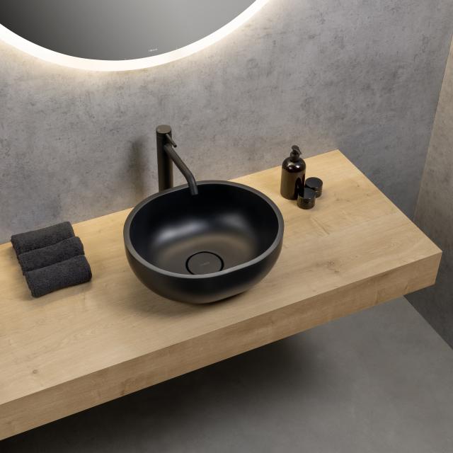 rivea Malie countertop washbasin W: 40 H: 17.1 D: 35 cm, with easy-care surface matt black