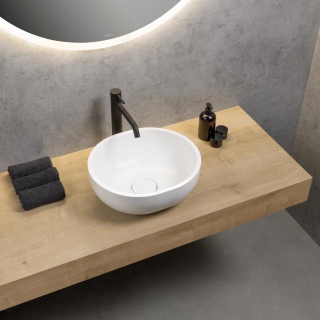 rivea Malie countertop washbasin W: 40 H: 17.1 D: 35 cm, with easy-care surface matt white