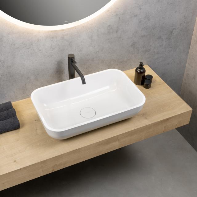 rivea Malie countertop washbasin W: 60 H: 16.6 D: 38 cm, with easy-care surface white