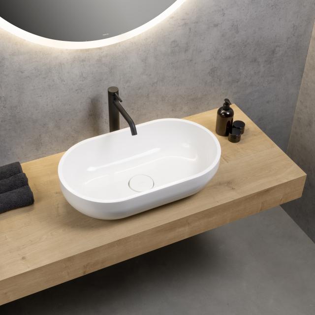 rivea Malie countertop washbasin W: 60 H: 17.1 D: 35 cm, with easy-care surface white