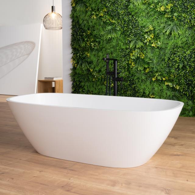 rivea Malie freestanding bath L: 160 W: 75 H: 48 cm, with easy-care surface matt white