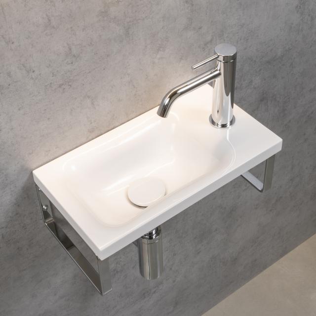 rivea Picabo hand washbasin with towel rails W: 40 H: 10 D: 22 cm, with easy-care surface white