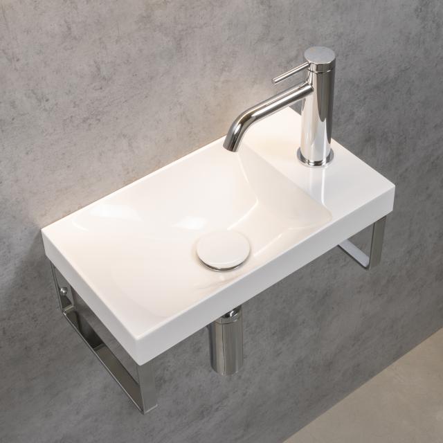 rivea Picabo hand washbasin with towel rails W: 40 H: 10.2 D: 22 cm, with easy-care surface white